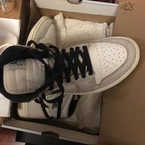 Black and white Jordan 1s